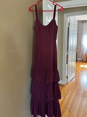 Abercrombie & Fitch Burgundy Tiered Maxi Dress